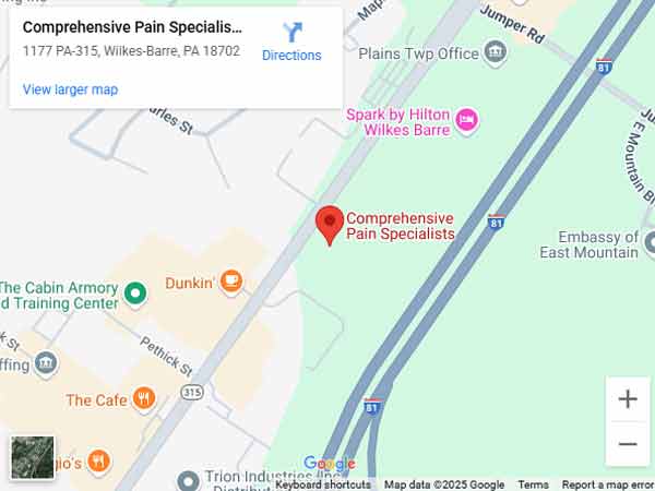Get Directions to Comprehensive Pain Specialists in Wilkes-Barre, PA