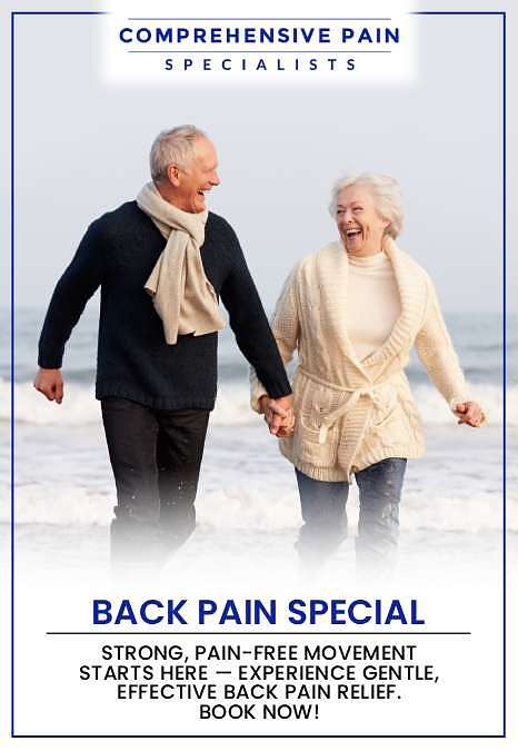 Back Pain Special: Strong, pain-free movement starts here — experience gentle, effective back pain relief. Book now! at Comprehensive Pain Specialists in Wilkes-Barre, PA Back Pain Special: Strong, pain-free movement starts here — experience gentle, effective back pain relief. Book now! at Comprehensive Pain Specialists in Wilkes-Barre, PA