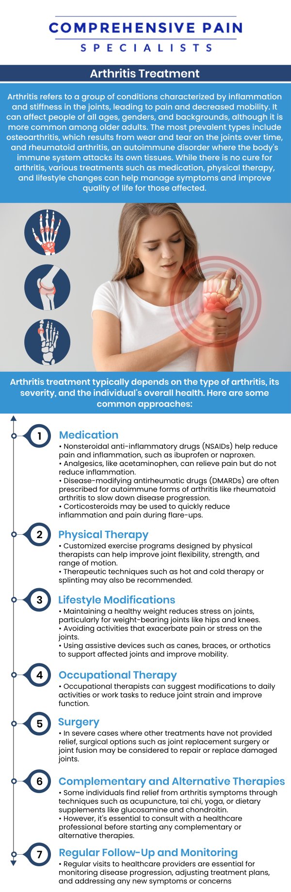 Find relief and regain your quality of life with the professional care of Dr. Youssef Josephson, D.O. at Comprehensive Pain Specialists. If you’re dealing with chronic joint stiffness, swelling, or localized warmth, Dr. Josephson offers specialized treatment for conditions like osteoarthritis and rheumatoid arthritis. Our clinic is equipped to address common symptoms such as morning stiffness, back or neck pain, muscle spasms, and limited mobility that can make everyday activities like walking challenging. For more information, contact us or book an appointment online. We are located at 1177 PA-315, Dolphin Plaza, Wilkes-Barre, PA 18702.
