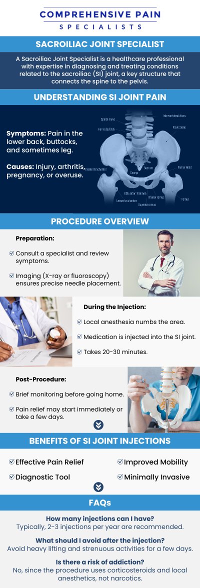 Common questions asked by patients: What is sacroiliac joint fusion? Can you walk with a fused SI joint? Is sacroiliac joint fusion successful? What are the disadvantages of SI joint fusion? Who is a good candidate for SI joint fusion? For more information, contact us or book an appointment online. We are located at 1177 PA-315, Dolphin Plaza, Wilkes-Barre, PA 18702. We serve patients from Wilkes-Barre PA, Glen Lyon PA, Dallas PA, Pittston PA, Mountain Top PA, Plymouth PA, and surrounding areas.