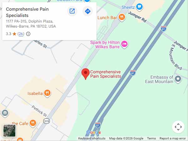 Get Directions to Comprehensive Pain Specialists in Wilkes-Barre, PA