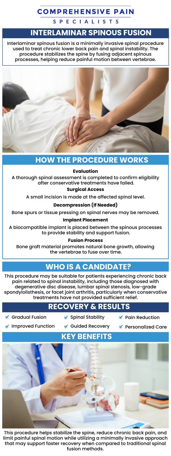 Common questions asked by patients: What is intra spinous fusion treatment? How is the intra-spinous fusion procedure performed? Who is a good candidate for intra spinous fusion treatment? How soon can patients return to normal activities after intra spinous fusion? For more information, contact us or book an appointment online. We are located at 1177 PA-315, Dolphin Plaza, Wilkes-Barre, PA 18702. We serve patients from Wilkes-Barre PA, Glen Lyon PA, Dallas PA, Pittston PA, Mountain Top PA, Plymouth PA, and surrounding areas. Common questions asked by patients: What is intra spinous fusion treatment? How is the intra-spinous fusion procedure performed? Who is a good candidate for intra spinous fusion treatment? How soon can patients return to normal activities after intra spinous fusion? For more information, contact us or book an appointment online. We are located at 1177 PA-315, Dolphin Plaza, Wilkes-Barre, PA 18702. We serve patients from Wilkes-Barre PA, Glen Lyon PA, Dallas PA, Pittston PA, Mountain Top PA, Plymouth PA, and surrounding areas.