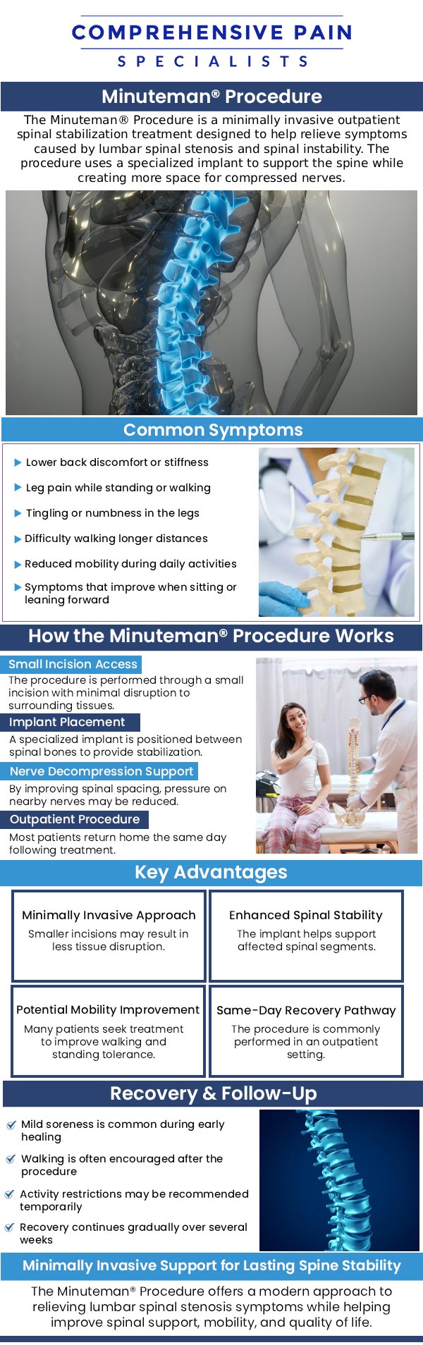 Common questions asked by patients: How does the Minuteman procedure work? What is the recovery time for the Minuteman procedure? What conditions does the Minuteman procedure treat? What are the benefits of the Minuteman procedure? For more information, contact us or book an appointment online. We are located at 1177 PA-315, Dolphin Plaza, Wilkes-Barre, PA 18702. We serve patients from Wilkes-Barre PA, Glen Lyon PA, Dallas PA, Pittston PA, Mountain Top PA, Plymouth PA, and surrounding areas.
