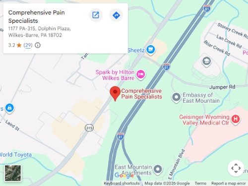 Get Directions to Comprehensive Pain Specialists in Wilkes-Barre, PA